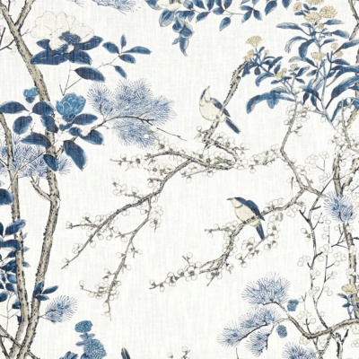Thibaut Katsura Fabric In Blue & White